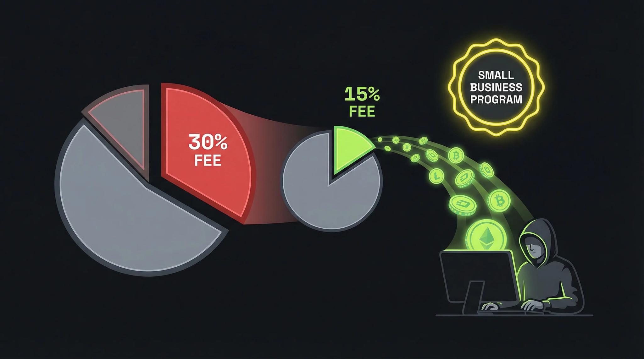 Die 15% App Store Gebühr die du nicht zahlst (KI-generiertes Titelbild)