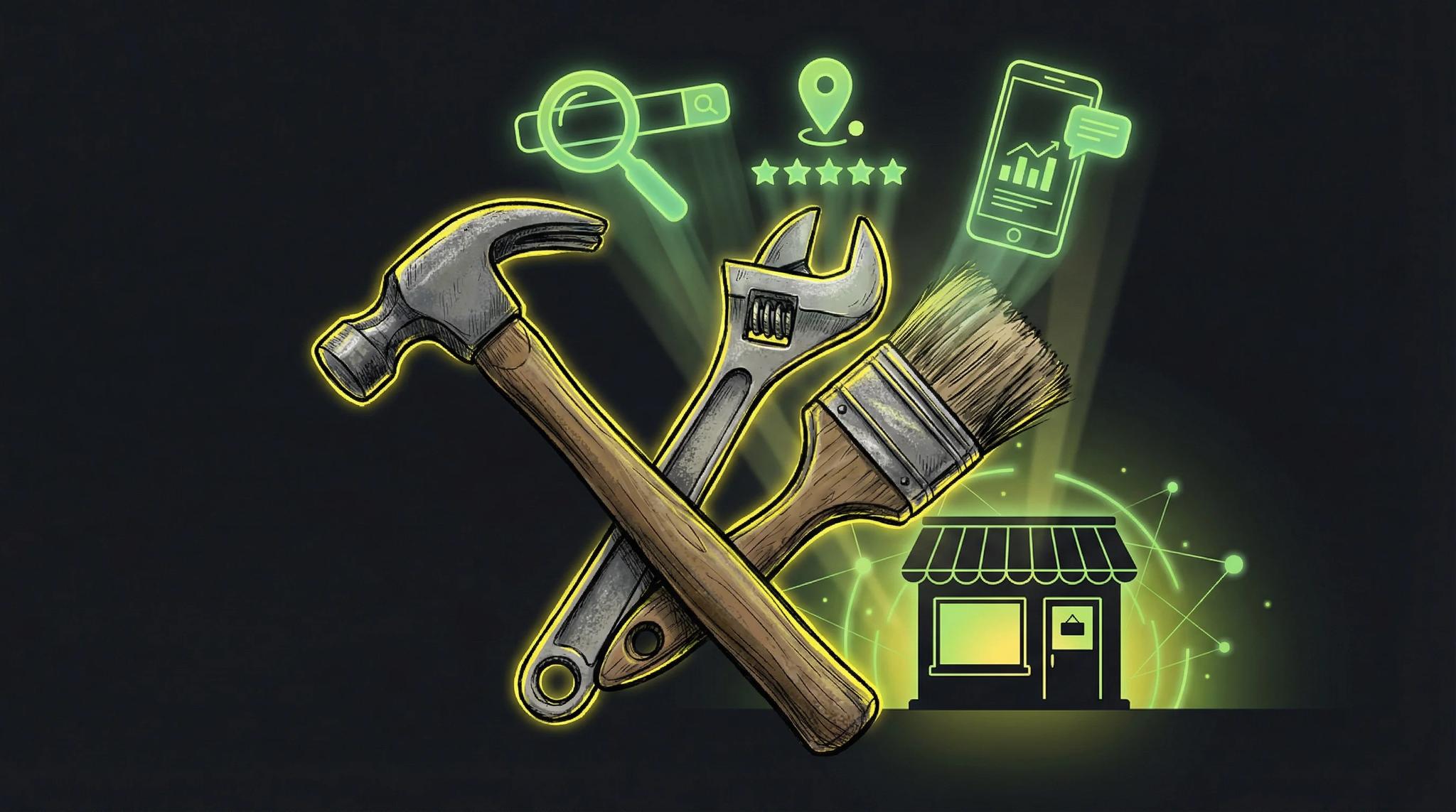 Handwerker Marketing: Mehr Sichtbarkeit online (KI-generiertes Titelbild)