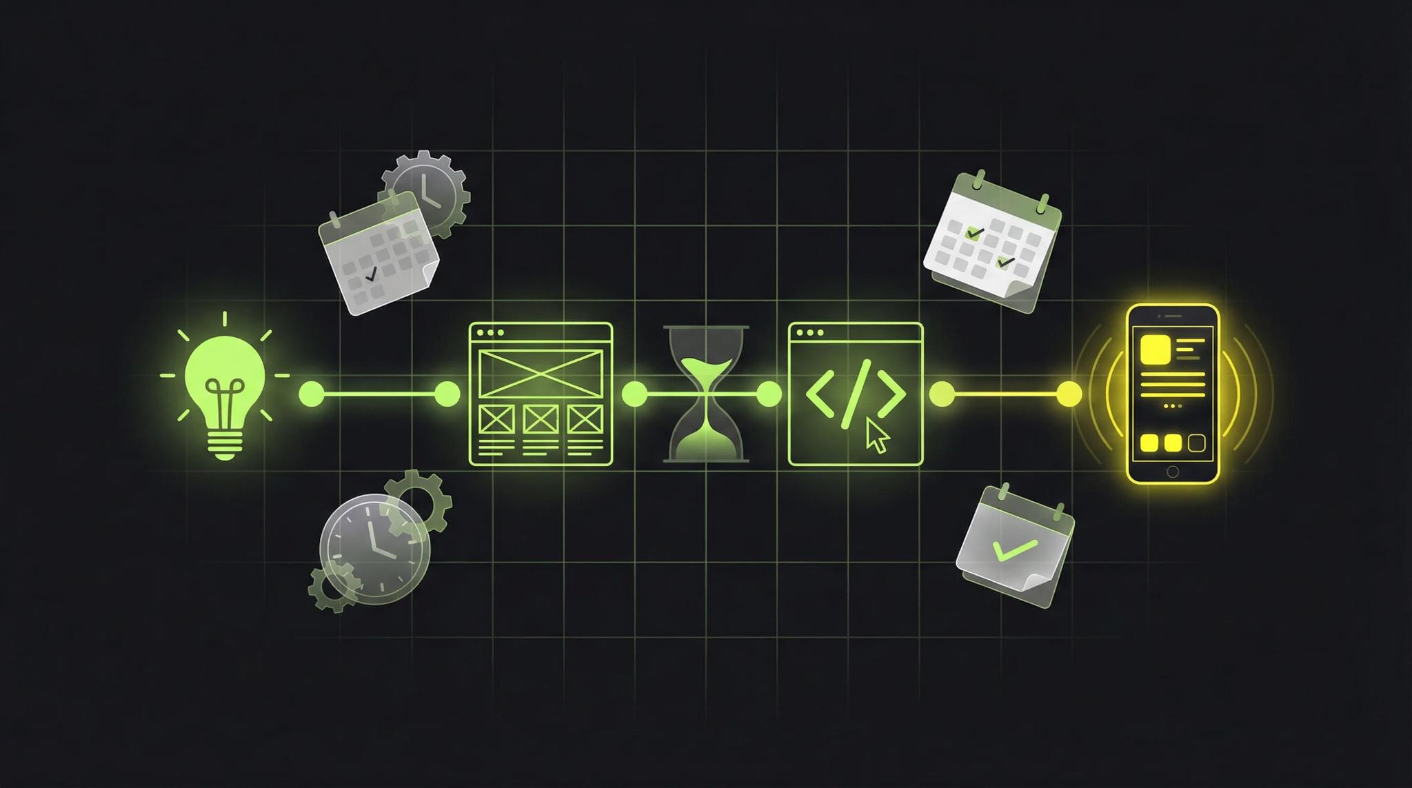 How Long Does App Development Really Take (AI-generated cover image)