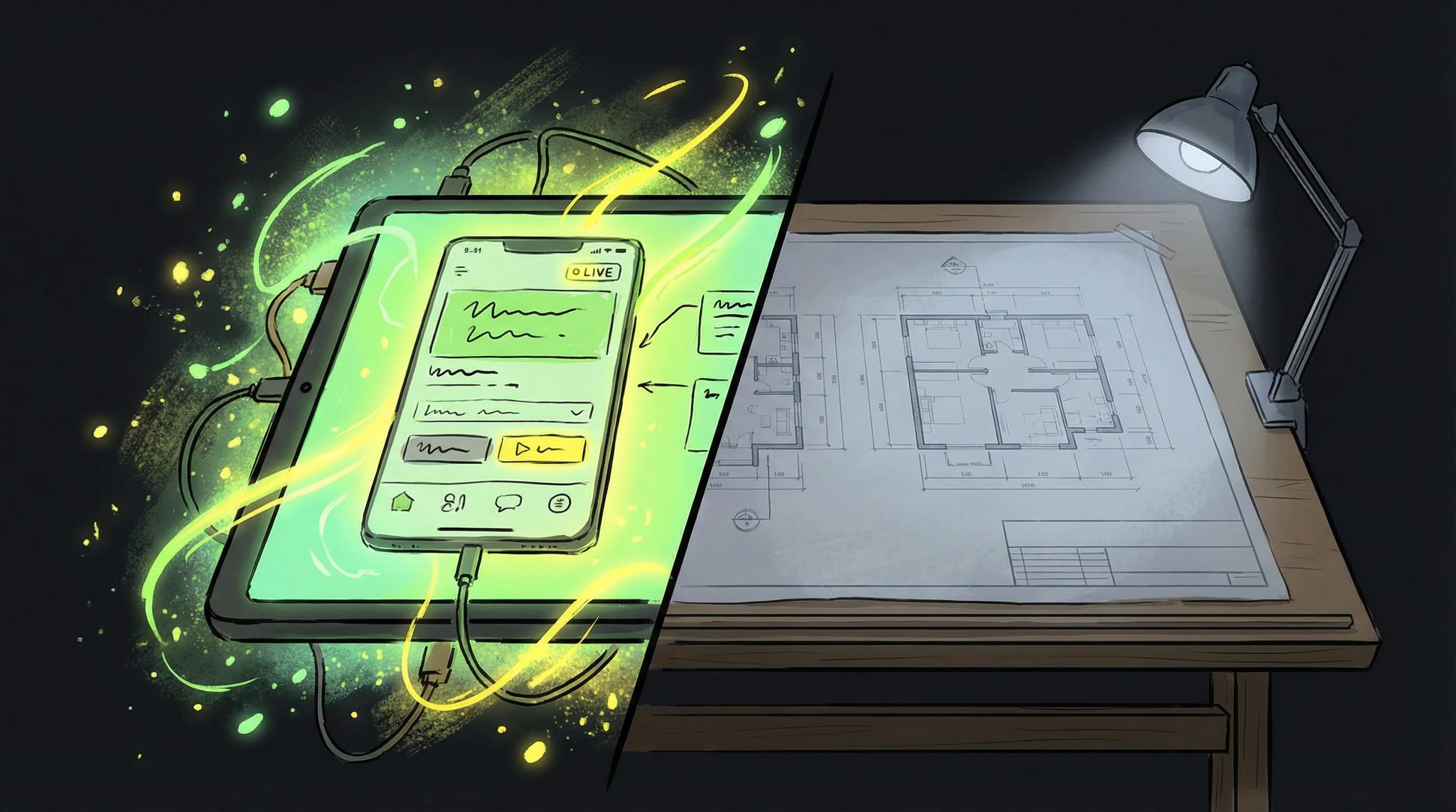 Warum deine erste App ohne perfekte Architektur besser ist als gar keine App (KI-generiertes Titelbild)